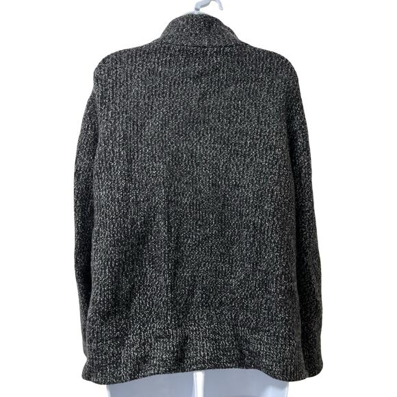 /EVERLANE Womens 100% Wool Full Zip Thick Knit Cardigan Size XL Black Heathered - Picture 4 of 8